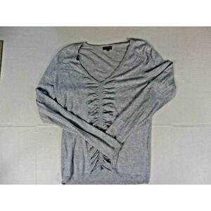 Womans‎ Express Pullover Gray Sweater Gather Front Design Size Large